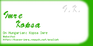 imre kopsa business card
